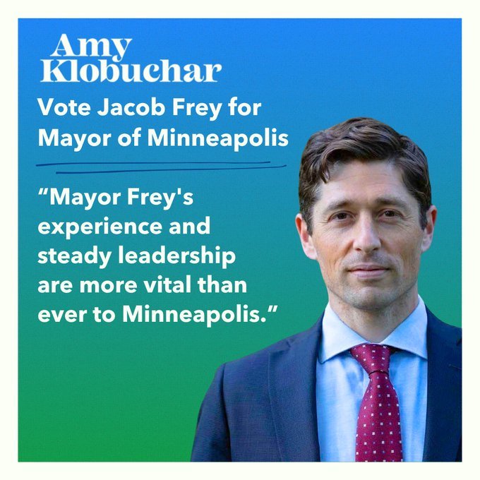 Amy Klobuchar respalda a Jacob Frey para alcalde de Minneapolis