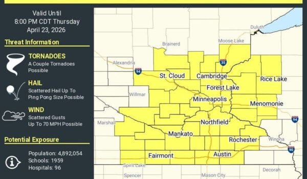 Vigilancia por tormentas severas en Minnesota este jueves