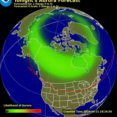Auroras boreales podrían ser visibles en Minnesota este martes por la noche